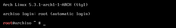 ArchLinux command line interface after boot